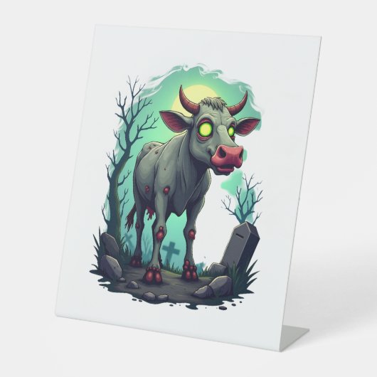 Zombie Cow Apokalypse Sockelschild (Vorderseite)
