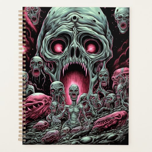 Zombie Creatures Sci-fi Horror Art Planer (Vorderseite)