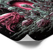 Zombie Creatures Sci-fi Horror Art Poster (Ecke)