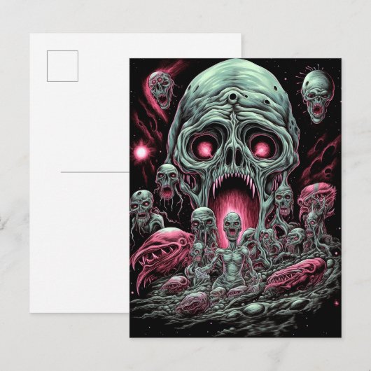 Zombie Creatures Sci-fi Horror Art Postkarte (Vorne/Hinten)