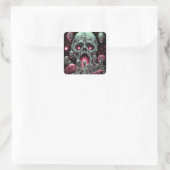 Zombie Creatures Sci-fi Horror Art Quadratischer Aufkleber (Tasche)