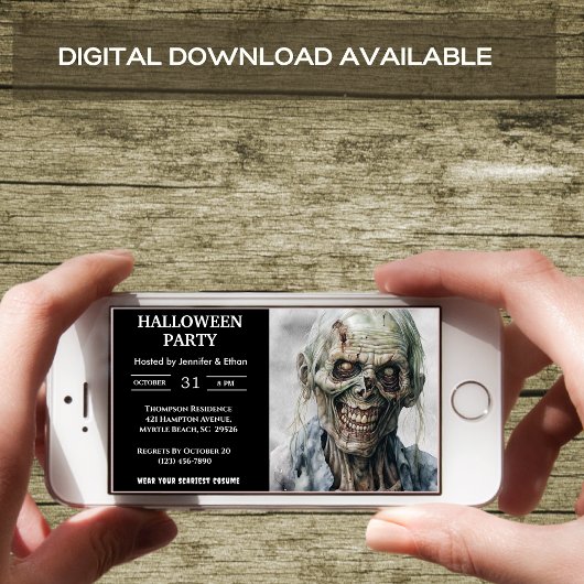 Zombie Creepy Halloween-Party Einladungen