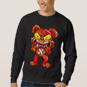 Zombie Creepy Kawaii Teddy Bear Sweatshirt (Vorderseite)