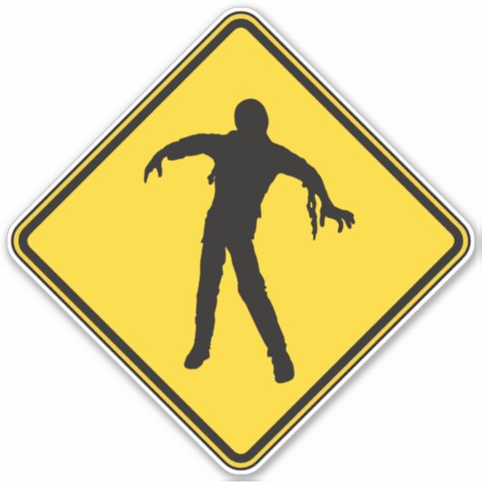 Zombie Crossing Aufkleber (Vorderseite)
