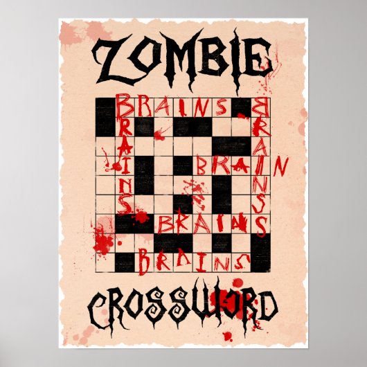 Zombie Crossword Poster (Vorne)