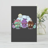 Zombie Cupcake Halloween Einladung (Stehend Vorderseite)