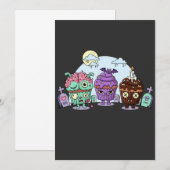 Zombie Cupcake Halloween Einladung (Vorne/Hinten)