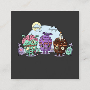 Zombie Cupcake Halloween Quadratische Visitenkarte