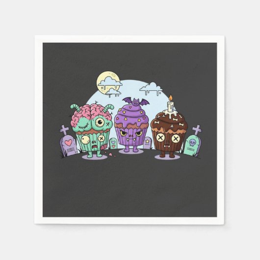 Zombie Cupcake Halloween Serviette (Vorderseite)