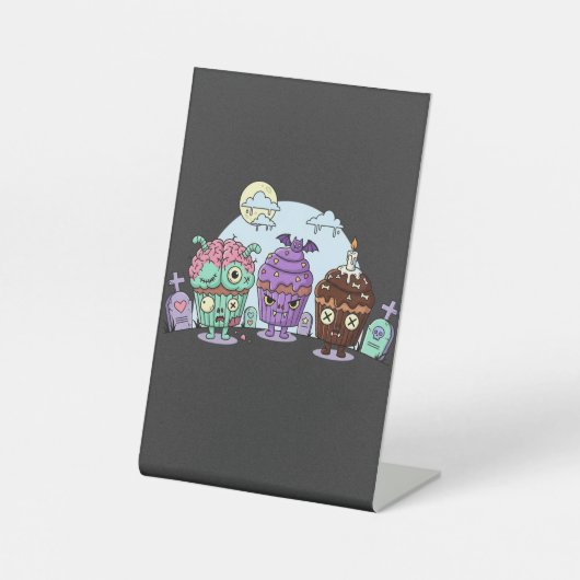 Zombie Cupcake Halloween Sockelschild (Vorderseite)