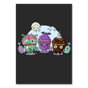 Zombie Cupcake Halloween Tischnummer