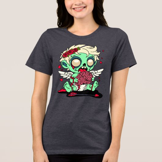 Zombie Cupid Tri-Blend Shirt (Vorderseite)