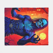Zombie-Dämon in Stadtdesign Fleecedecke (Vorderseite (Horizontal))