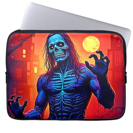 Zombie-Dämon in Stadtdesign Laptopschutzhülle (Vorderseite)