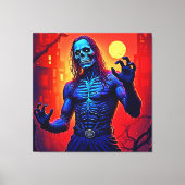 Zombie-Dämon in Stadtdesign Leinwanddruck (Vorderseite)