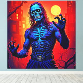 Zombie-Dämon in Stadtdesign Leinwanddruck (Insitu (Holzboden))