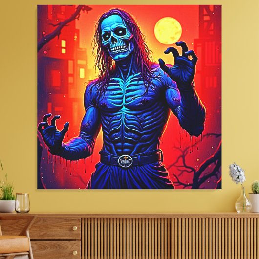 Zombie-Dämon in Stadtdesign Leinwanddruck (Insitu (Wohnzimmer))