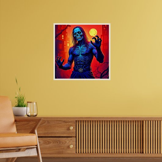 Zombie-Dämon in Stadtdesign Poster (Wohnzimmer 2)