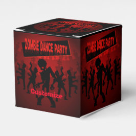 Zombie Dance Party Black & Orange Cube Geschenkschachtel