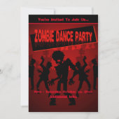 Zombie Dance Party Black & Orange Einladung (Vorderseite)
