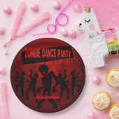 Zombie Dance Party Black & Orange Pappteller (Party)