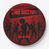 Zombie Dance Party Black & Orange Pappteller (Vorderseite)
