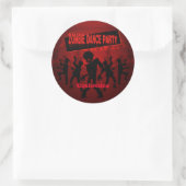 Zombie Dance Party Black & Orange Runder Aufkleber (Tasche)