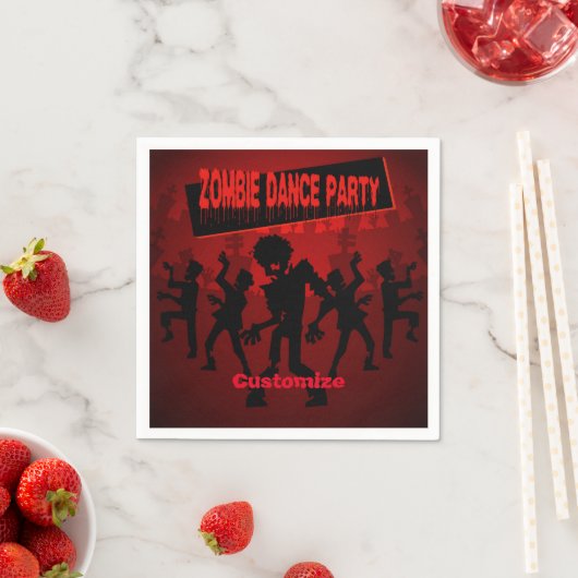 Zombie Dance Party Black & Orange Serviette (Beispiel)