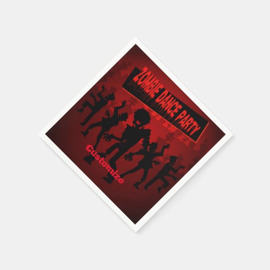 Zombie Dance Party Black & Orange Serviette (Ecke)