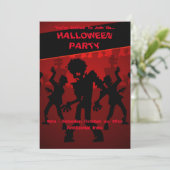 Zombie Dance Party Halloween Einladung (Stehend Vorderseite)
