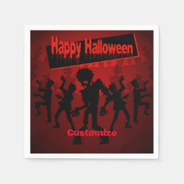 Zombie Dance Party Happy Halloween Serviette
