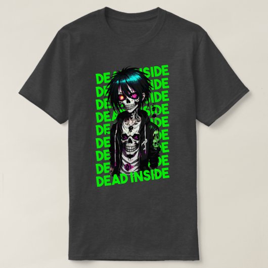 Zombie Dead Inside Green Text T-Shirt (Design vorne)