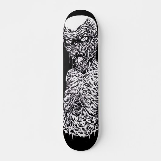 Zombie Death Metal Black and White Art Deck Skateboard (Vorne)
