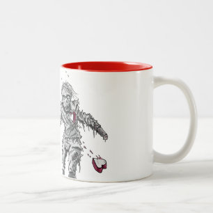 Zombie-defektes Herz mit Blume Zweifarbige Tasse