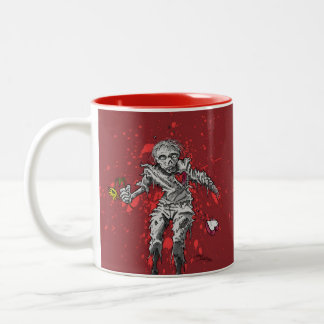 Zombie-defektes Herz und Blume Zweifarbige Tasse
