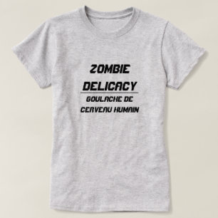 Zombie Delicacy Menschliches Gehirn mit Speck und T-Shirt