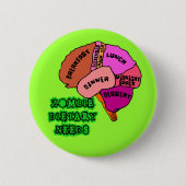 ZOMBIE-DIÄTETISCHER BEDARF: Gehirne! T-Shirts Button (Vorderseite)
