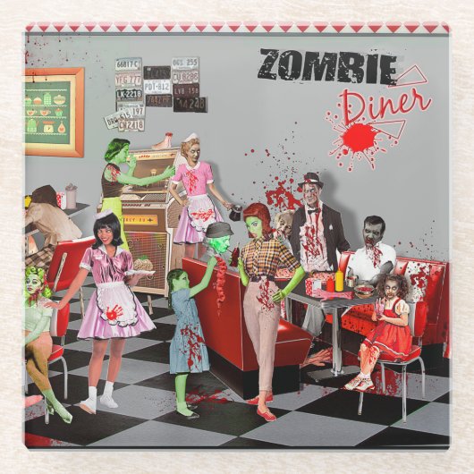 Zombie Diner Glasuntersetzer (Vorderseite)