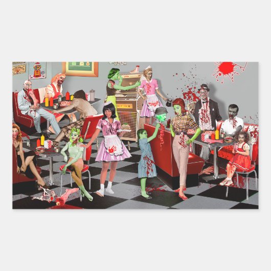 Zombie Diner Rechteckiger Aufkleber (Vorderseite)