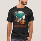 Zombie Dinosaur Halloween Pumpkin Moon T Rex Rawr T-Shirt (Vorderseite)