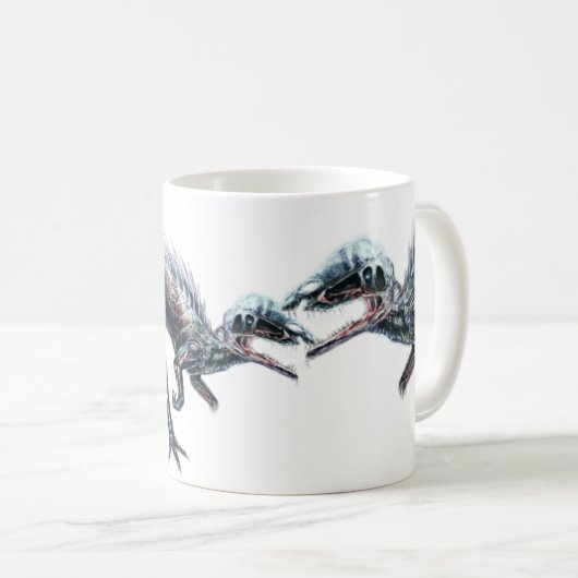 Zombie-Dinosaurier-Tasse Kaffeetasse (VorderseiteRechts)
