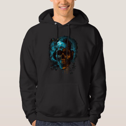 Zombie-Disk-Jockey Hoodie (Vorderseite)
