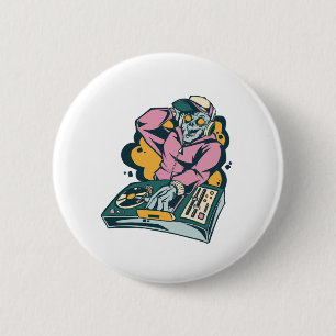 Zombie-DJ-Geschenk für Musiker Meloman Liebhaber Button
