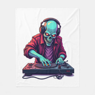 Zombie-DJ � Musik-Festival-Halloween-T-Shirt Fleecedecke