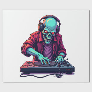 Zombie DJ � Musik Festival Halloween T-Shirt Geschenkpapier