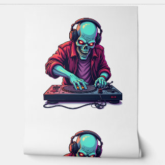 Zombie-DJ � Musikfestival Halloween-T-Shirt Tapete