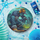 Zombie DJ Rave Halloween-Party Vibes Pappteller (Party)