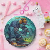 Zombie DJ Rave Halloween-Party Vibes Pappteller (Party)