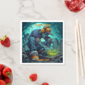 Zombie DJ Rave Halloween-Party Vibes Serviette (Beispiel)