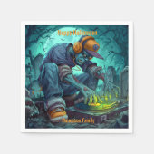 Zombie DJ Rave Halloween-Party Vibes Serviette (Vorderseite)